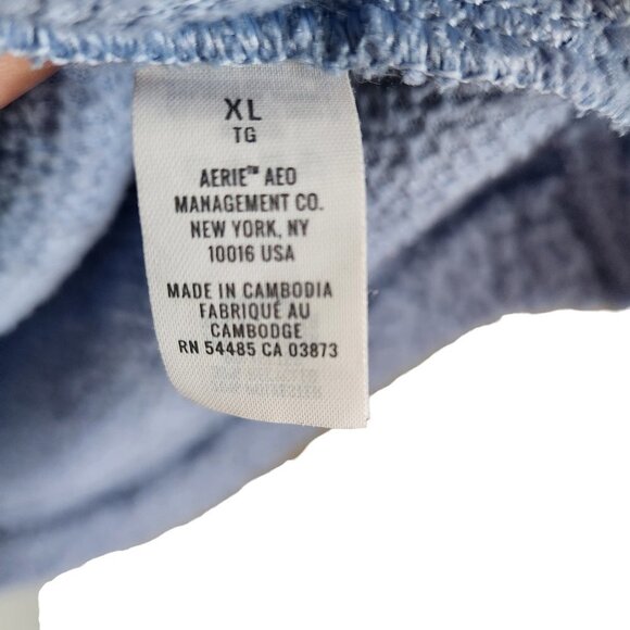 Aerie Blue Sherpa Quarter-Zip Sweatshirt - Picture 6 of 10